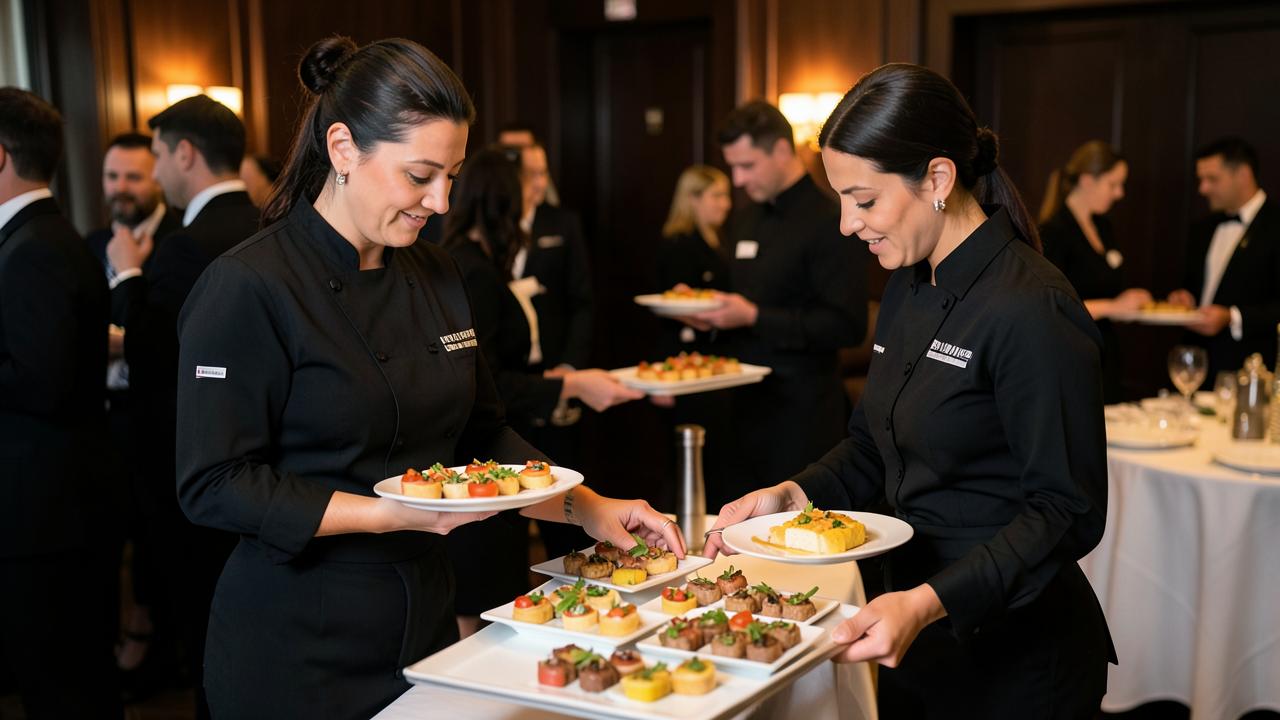 Servicekräfte im Catering-Einsatz bei einer Firmenveranstaltung